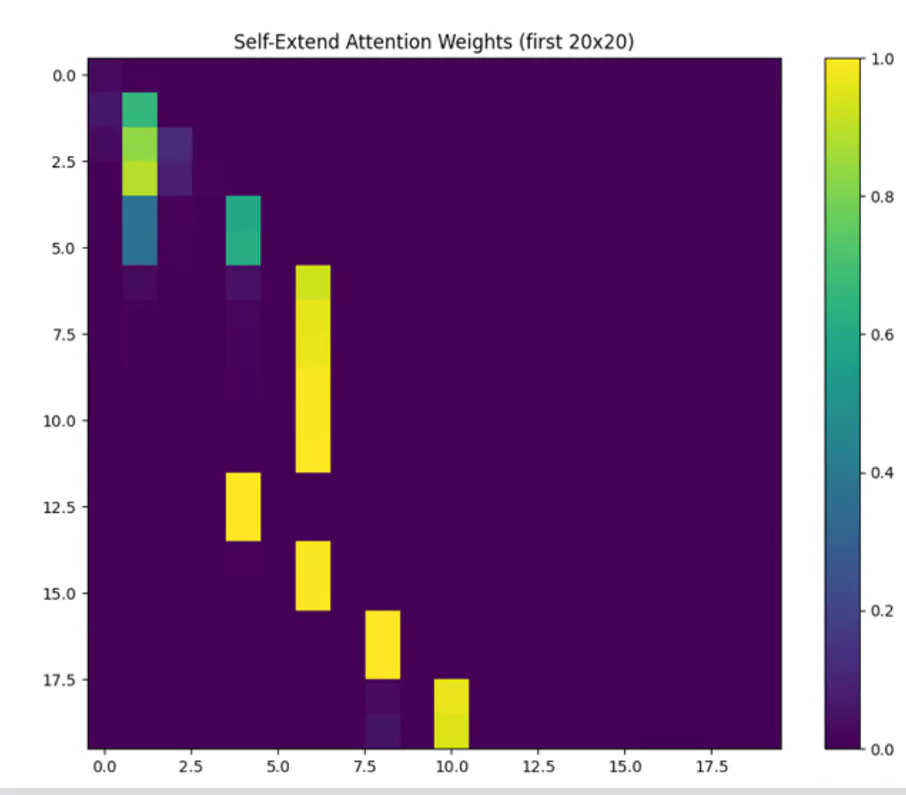 self extend attention weights